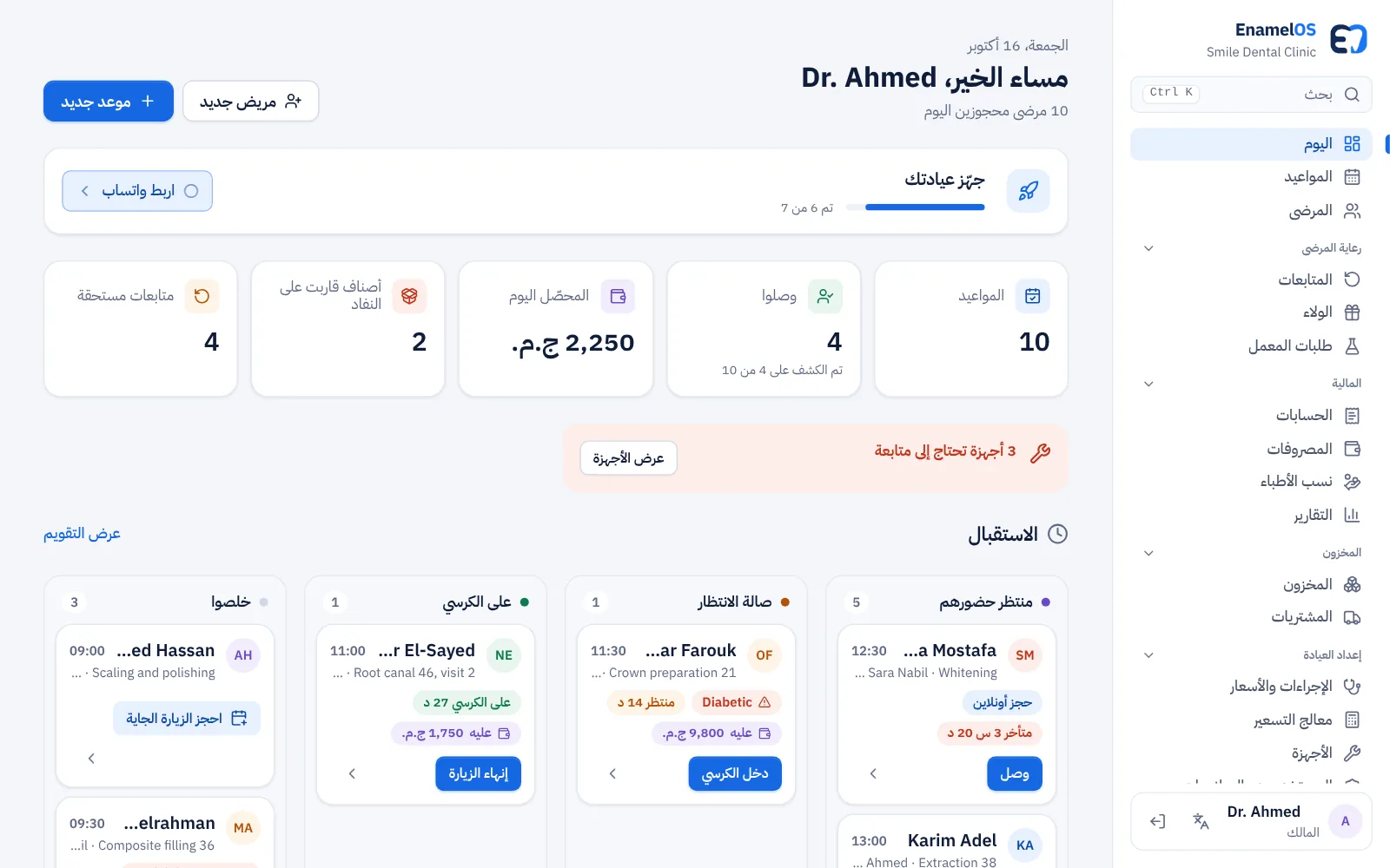 لوحة الاستقبال